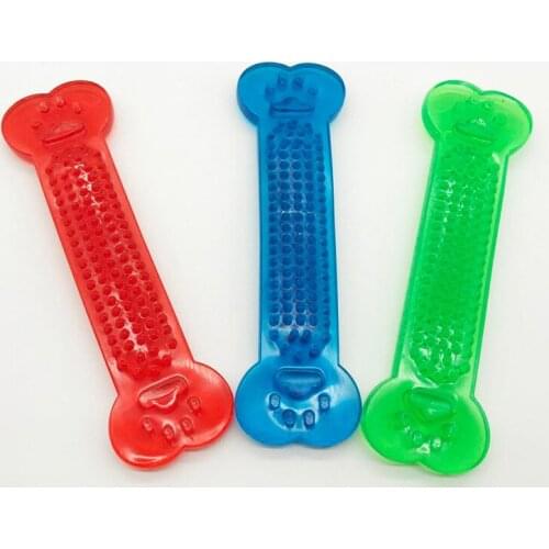 Dropshipping Pet Toy Dog Cat Bone Grinding Bite Chew Health Teeth Stick Silicone Transparent Flat Bone Molar Bite-resistant Toy