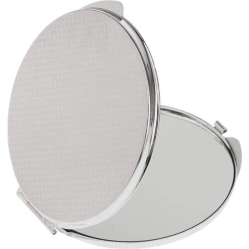 Foldable pocket mirror Cosmetics Compact Makeup Mirror - Silver