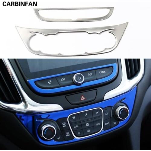 Stainless Steel Interior Air Condition Adjustment + Button Cover Trim 2pcs/Set For Chevrolet Equinox 2018