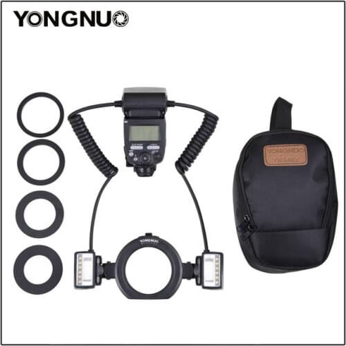 Yongnuo YN24EX E TTL Twin Lite Macro Flash Speedlite for Canon Cameras with Dual 2pcs Flash Head + 4pcs Adapter Rings