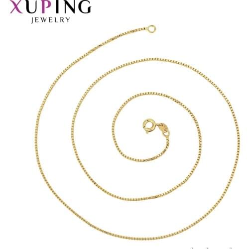 Xuping New Arrival for Girls Accessories Light Yellow Color Plated Necklace Jewelry Thanksgiving Gifts 45276