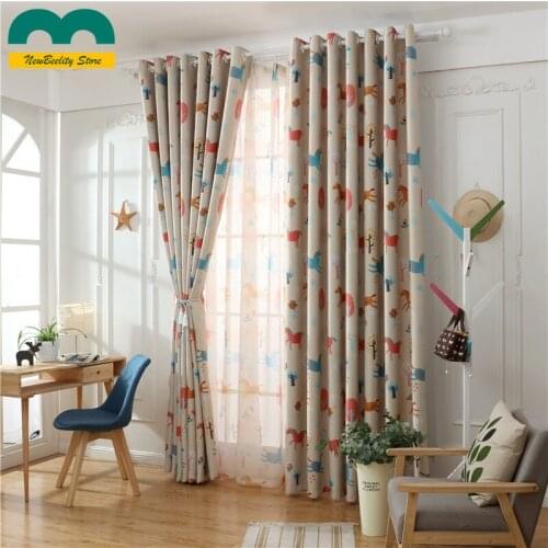 Modern Trojan Horse Printing Shading Curtains for Living Dining Room Bedroom