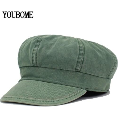 YOUBOME Women Octagonal Hats For Women Vintage Washed Gorras Planas Snapback Caps Female Casquette Sun Hat Octagonal Newsboy Cap