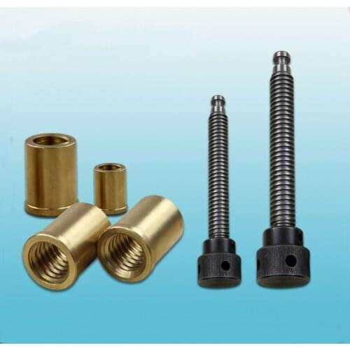 1Set(2pcs)Precision Flat-nose Pliers Screw Rod Copper Sleeve Pure Copper Nut Milling Machine Vise Special Screw Accessories