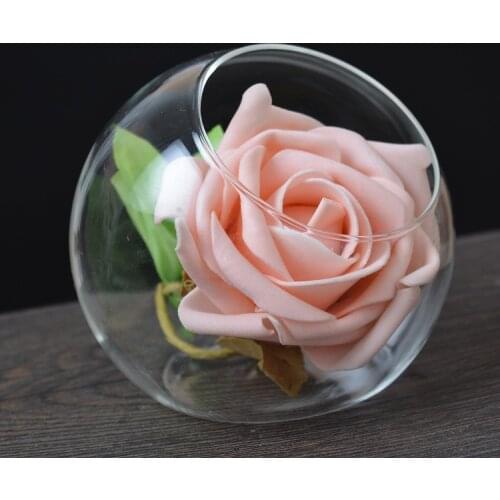 1PC Oblique spherical glass vase glass flower hydroponic fleshy micro landscape glass bottle moss Landscaping J1186