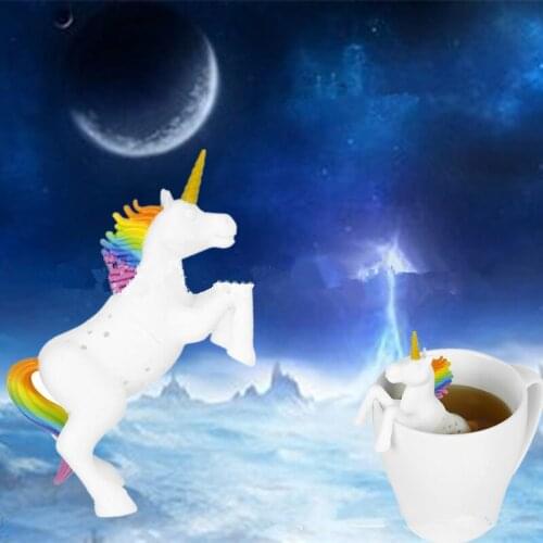 1PC Creative Food-Grade Unicorn Shape Silicone Tea Infuser Strainers Filter Loose Tea Bag Leaf Herbal Spice Filter