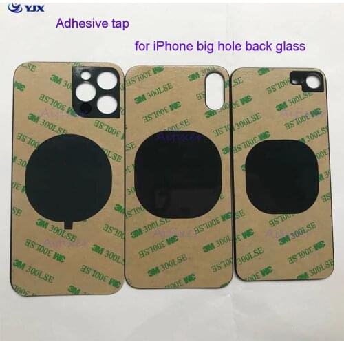 10Pcs/lot Big Hole Back Glass 3M Adhsive Glue Tape Sticker For iPhone 8 8P X Xs XR 11 12 Pro Max Rear Housing Battery Door