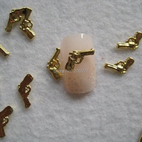 MD-632 10pcs Fancy Gold Gun Deco Metal Charms Metal Deco Charms Nail Art