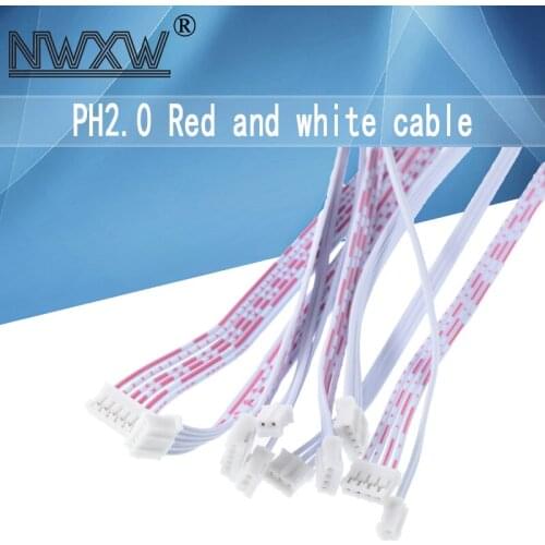 10pcs PH2.0 red and white cable in the same direction 20CM 2P/3/4/5/6/7/8/9/10/11/12P single/double terminal cable