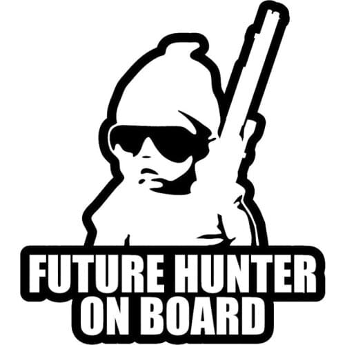 13.5*15.2CM FUTURE HUNTER ON BOARD Car Sticker Decorative Cool Vinyl Car Styling Decal Black/Silver C9-2348