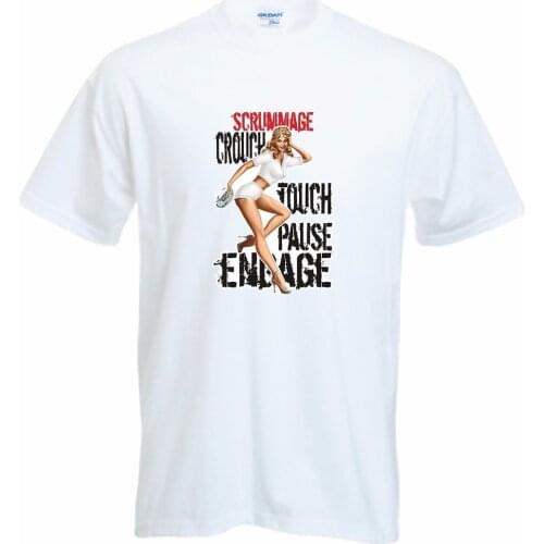 2019 100% Cotton Summer Mens Summer Tops Rugbyer Rules Scrum T Shirt Scrummage Crouch Touch Pause Engage Pin Up Gift Tee shirt