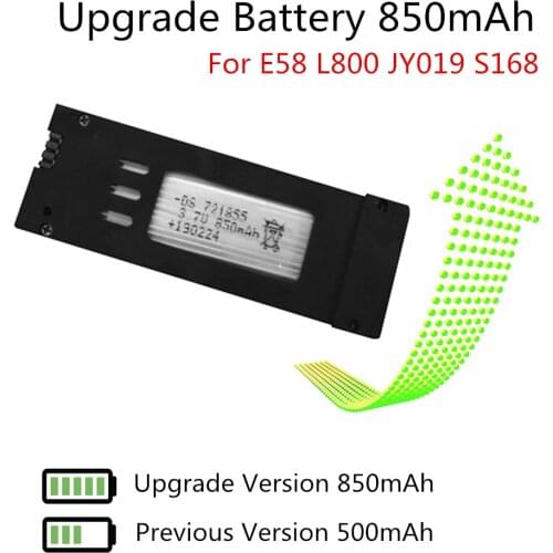 E58 Battery Upgrade 850mAh Lipo Battery For Eachine E58 L800 JY019 S168 3.7V 500mAh Bateria