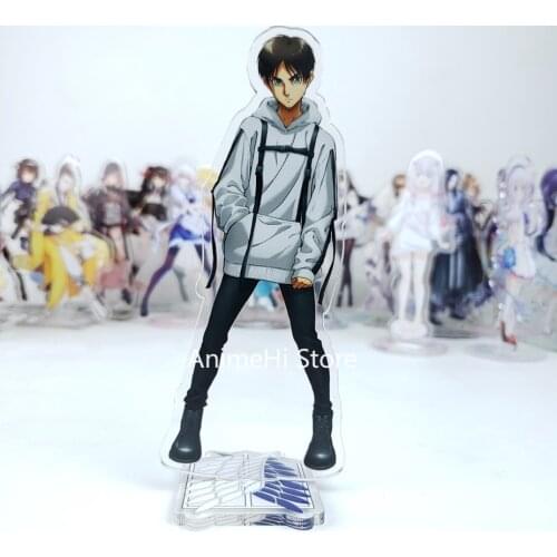Attack on Titan Eren Jaeger action figura Anime Mikasa Ackerman Armin Arlert Levi Ackerman acrylic dolls figure toy 15cm