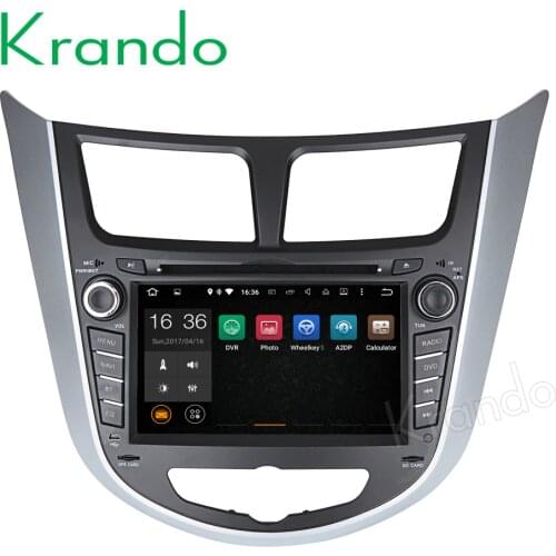 Krando 7" Android 8.0 car radio gps dvd player for Hyundai Accent Solaris 2011+ audio navigation multimedia system WIFI 3G DAB