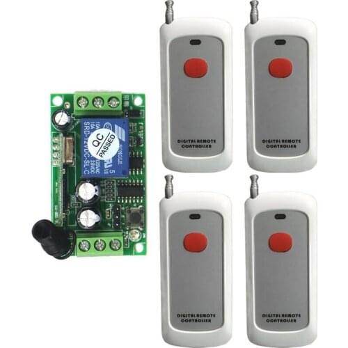 DC12V 10A 1CH RF Wireless Remote Control System Receiver& Transmitter 100M relay switch 433mhz 315mhz