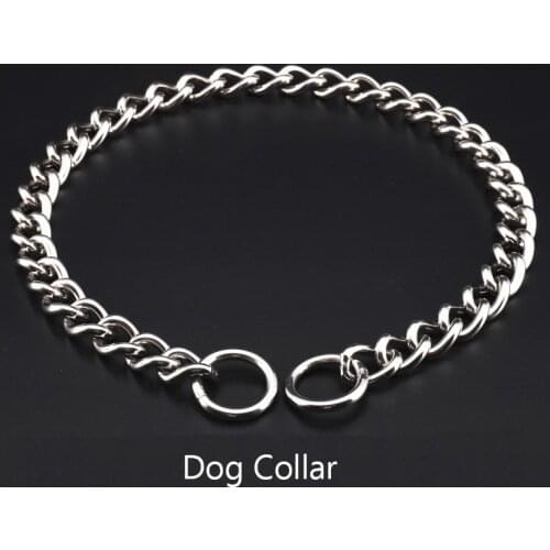 Seamless Dog Collar Welded Stainless Steel P Chain Double Loop Collar Dogs Iron Dog Chain Twist Chain Dog Supplies