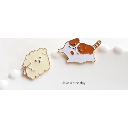 Cute Puppies Kittens Lapel Pins For Clothes Backpack Brooch Fashion Couple Gift Wholesale Jewelry Badges Dog Enamel Pins