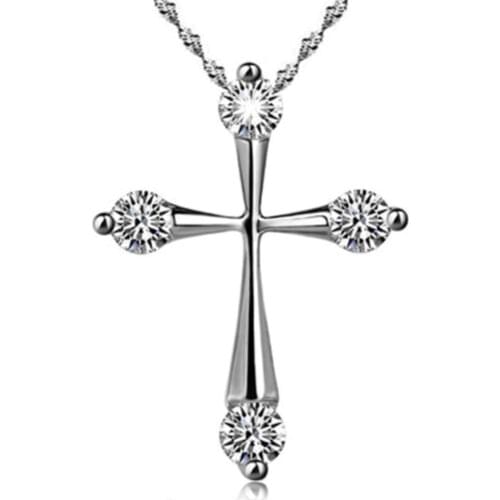 Black friday Womens Fashion Cross Kolye Zircon Copper Chain Collane Pendants Necklaces Sterling Necklace Bijoux Xmas Gifts