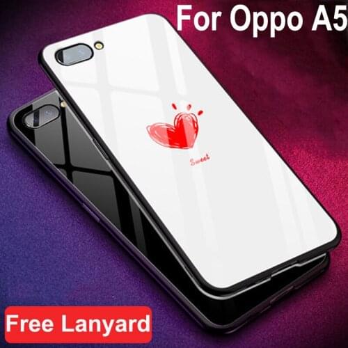 Tempered Glass Case For Oppo A5 Case Soft Silicone Frame Hard Cover 6.2'' For Oppo a 5 Case oppoa5 PBAM00 cases phone shell