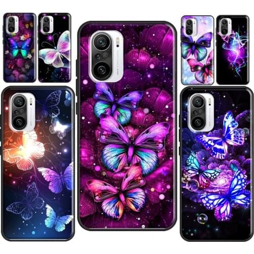Black Beautiful Butterfly For Xiaomi Mi 10T Pro 9T Mi Note 10 Lite 11 Ultra Case For POCO M3 F3 X3 Pro Back Cover