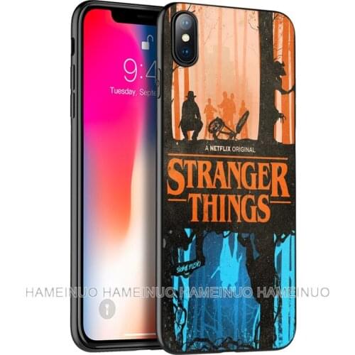 Black tpu case for iphone 5 5s SE 2020 6 6s 7 8 plus x 10 silicon cover for iphone XR XS 11 pro MAX case stranger things