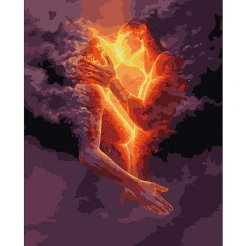 Paints By Numbers Figure Abstract Love Couple DIY Pictures Oil Painting By Numbers Set Gift Coloring By Numbers Canvas Wall Set