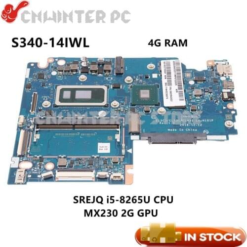 NOKOTION For Lenovo S340-14IWL Laptop Motherboard 5B20S42028 EL5C3 EL531 EL431 LA-H101P SREJQ i5-8265U CPU 4G RAM MX230 2G GPU