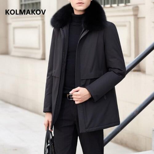 2020 new arrival Winter 90% white duck down jackets men ,Mens keep warm Coat Real fur collar White Duck Down Jacket men
