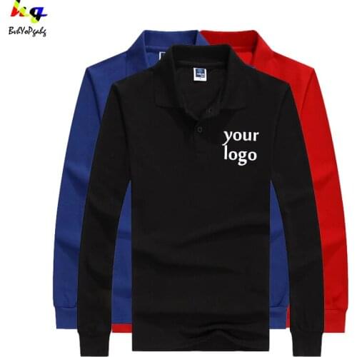 Design Your Own Logo Picture Mens Plus Size Polo Shirt Fashion Long Sleeve Top Mens Slim Breathable Polo Shirt S-4XL