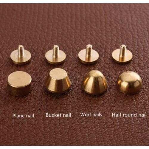 10-piece Set Brass Bag Bottom Nail Handmade DIY Accessories Material Bottom Nail Leather Bag Sewing Button Nail Rivet