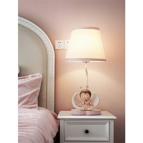 Nordic Cartoon Girl Angel Desk Lamp Childrens Room Bedroom Bedside Sleeping Table Lamp Living Room Dining Room Decor Fixture