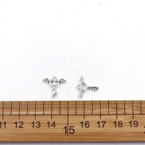 15x14mm Flying Key Charm Pendant For Jewelry Making
