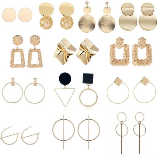 Fashion Statement Earrings 2019 Big Geometric earrings For Women Hanging Dangle Earrings Drop Earring modern Jewelry