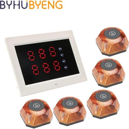 BYHUBYENG Queue Number System Catering Equipment Device Calling The Waiter Service Attention Customer Button Wireless Call