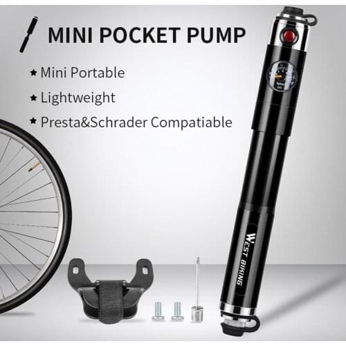 Bike Pump High Pressure Bicycle Tire Pump With Gauge For Road Mountain BMX Bikes