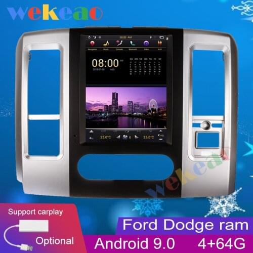Wekeao PX6 Android9.0 12.1" Tesla Screen For 2008-2019 Dodge RAM 1500 2500 Car Player GPS Unit Auto Audio Stereo Radio Recorder