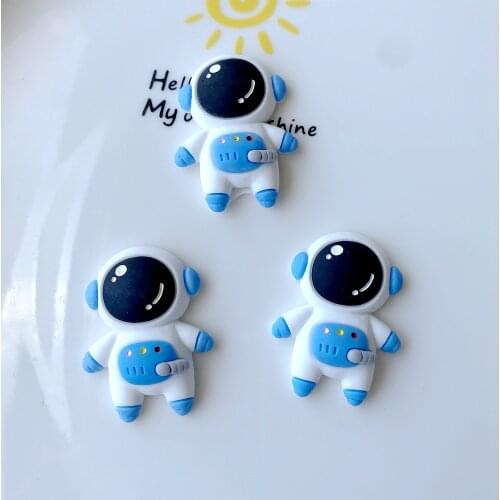 10Pcs/lot Cartoon Astronaut Universe Flat back Resin Cabochons Kawaii Embellishments Scrapbook Craft DIY Decoration Accessories