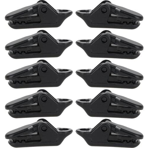 10pcs Tents Accessories Awning Wind Rope Clamp Awnings Plastic Clip Tent Pull Point Outdoor Camping Tent Alligator Cip Hook