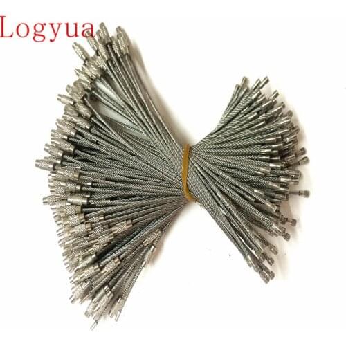 1000 X Car 1.5x150mm 2.0x150mm Stainless Steel Wire Keychain Wire Rope Metal Cable Key Ring Keyring for Outdoor Hiking Holder