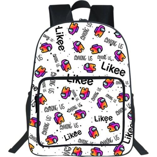 19 Inches Likee School Bag Students Large Capacity Backpack Kids Fashion Rainbow Likee Printed School Bag Teens Daily Backpack