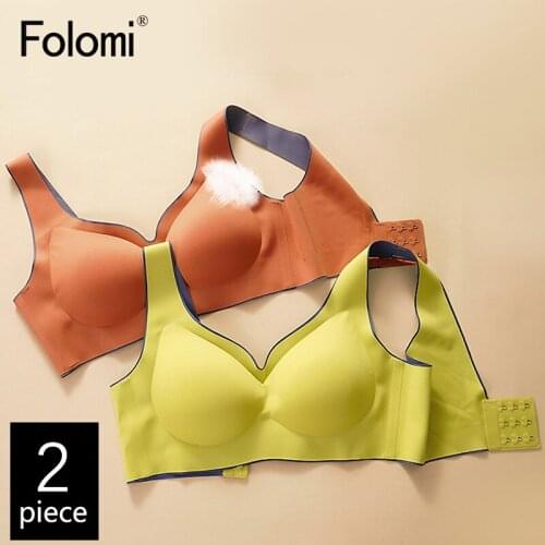 2pcs/Pack! Seamless Bras For Women Underwear Sexy Brassiere Push Up Bralette With Pad Vest Top Sports Sleep Bra