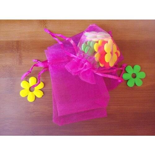 20*30cm 500pcs Organza Bag rose Red Drawstring bag jewelry packaging bags for tea/gift/food/candy small transparent Yarn bag