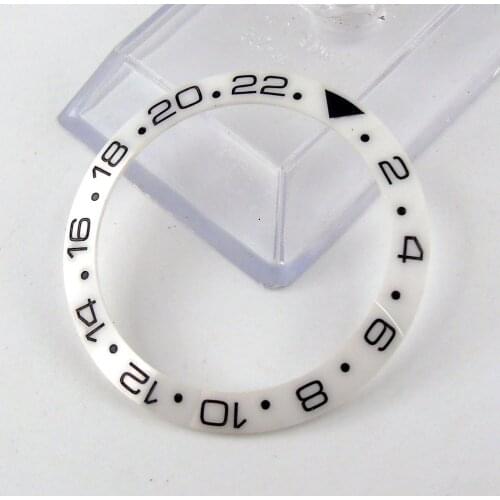 38mm White Ceramic Bezel Fit for 40mm SUB GMT for Watch Face Watches Replacement Accessories