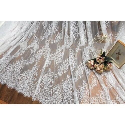 GLace 3M/Lot Soft Eyelash Lace Fabric DIY accessoriesClothing Dress Wedding Dress Clothing Fabric for Fress TX606