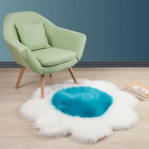 120CM White Grey Cloud Carpet Furry Rug Kids Room Big Carpet For living Room Flower Design Mat Faux Fur Rug Decoration Carpet
