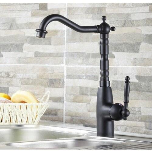 Oil Rubbed Bronze Bathroom Single Handle Hot Cold Water Mixer Taps Kitchen Wash Basin Deck Mounted Basin Faucet znf060