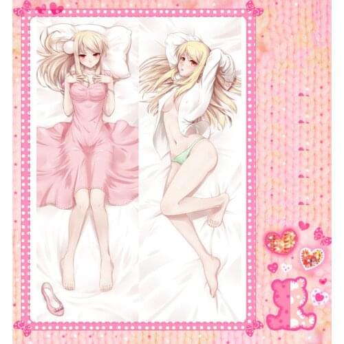 Anime Cartoon Sakura sou no pet na kanojo Double-Sided Bolster Hugging Pillow Case Pillow Cover Pillowcase Peach Skin No.5095