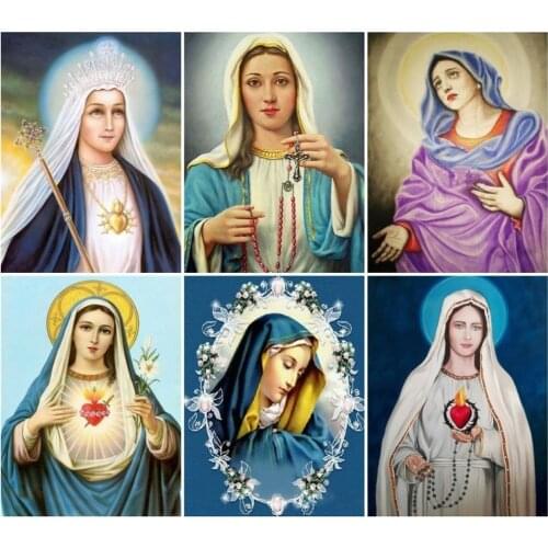 EverShine 5D DIY Diamond Painting Full Drill Square Religion Picture Of Rhinestones Diamond Embroidery Cross Stitch Wall Decor