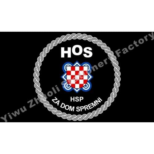 Croatian Defence Forces HOS Flag 150X90cm (3x5FT) 120g 100D Polyester Double Stitched High Quality Banner Free Shipping