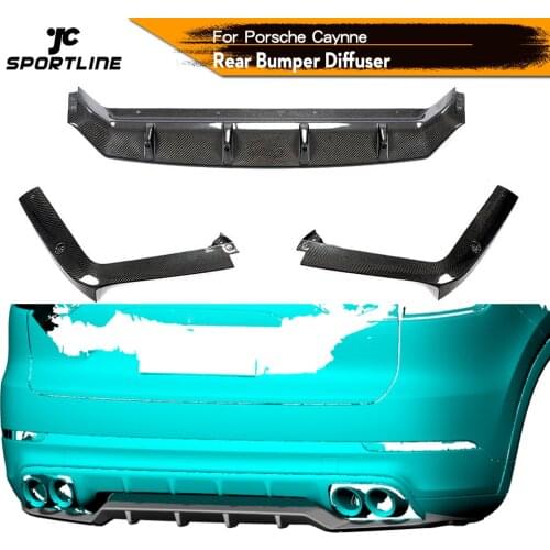Carbon Fiber Car Rear Bumper Diffuser Lip For Porsche Cayenne Base Sport 4 Door 2018 - 2020 Rear Diffsuer Spoiler Not for Coupe